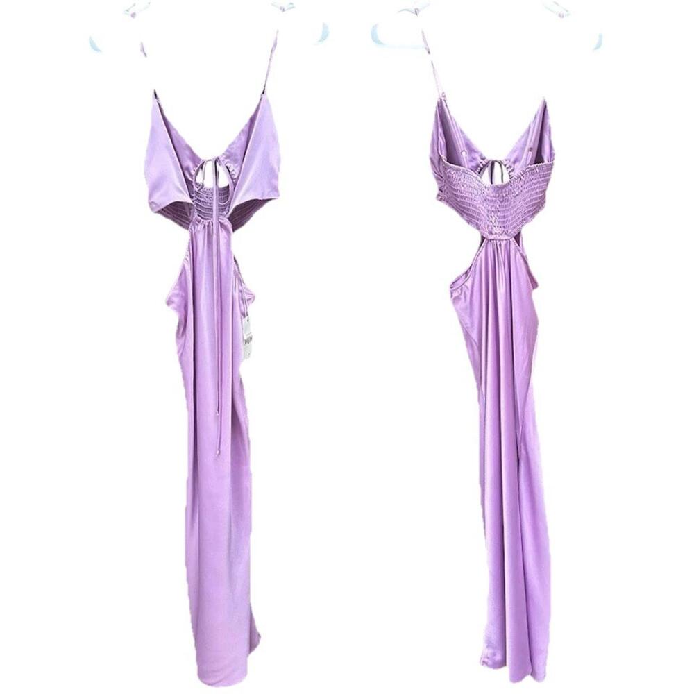 NWT Show Me Your MuMu Lilac Luxe Satin Codie Cutout Dress Sz S msrp $154 - Picture 6 of 11